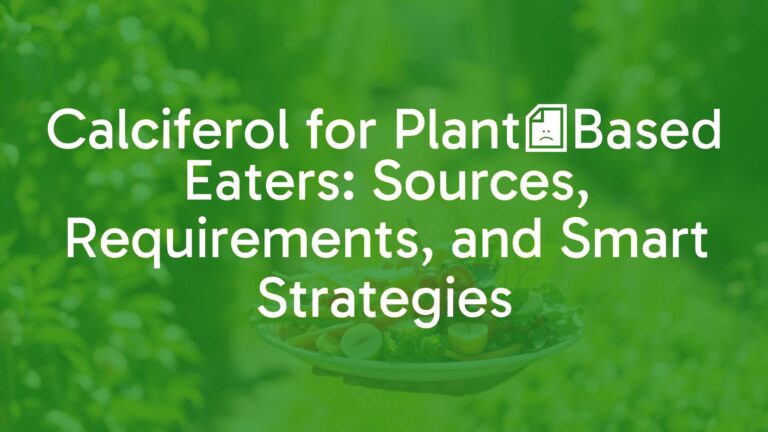 Calciferol for Plant‑Based Eaters: Sources, Requirements, and Smart Strategies