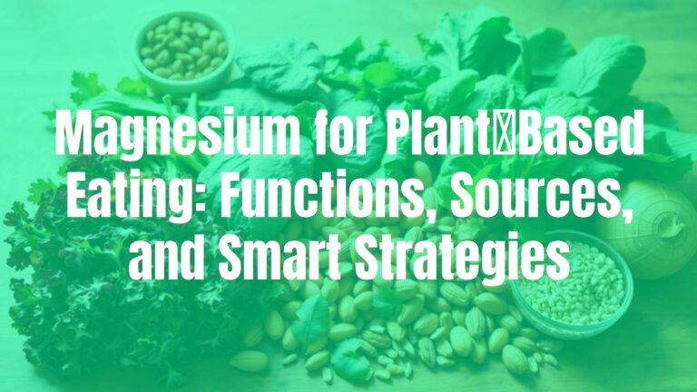 Magnesium for Plant‑Based Eating: Functions, Sources, and Smart Strategies