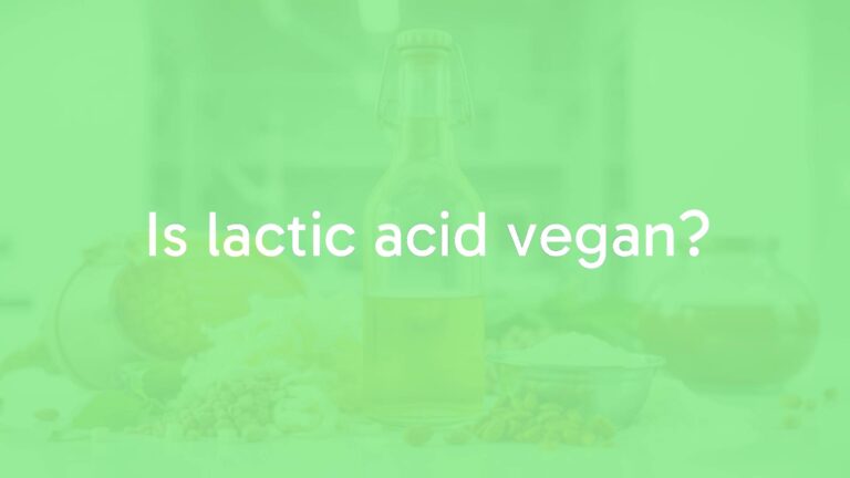 Is lactic acid vegan?